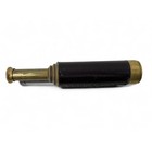 Late 19th Century Antique Telescopic Monocular Bronze Spyglass Leather Nautical