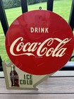 Original Vintage Coca Cola Metal Flange Sign