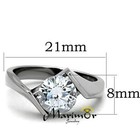 2 04 Ct Round Cut Cubic Zirconia Stainless Steel Engagement Ring Women s Sz 5-10