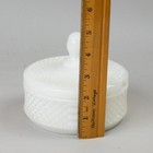 Vtg White Milk Glass Diamond Point Lidded Powder Dish Candy Jar 5  X5 