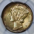 1937 Mercury 10c Silver Dime Pcgs Unc Details