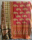 Reversible Kantha Lot Twin Quilt Indian Vintage Handmade Blanket Throw Patchwork