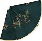 Green Christmas Tree Skirt Velvet 30 Inch - Dark Green Xmas Decorations vintage