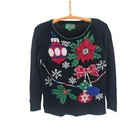 Ugly Christmas Sweater Poinsetia  Bulbs Size Xl