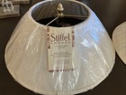 Vintage Stiffel White Linen Lamp Shade 8217plu New 16 1 2   