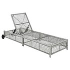 Adjustable Backrest Outdoor Daybed outdoor Lounge Chair With Cushion And Wheels