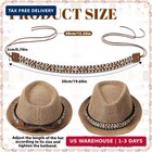 Cowboy Hat Band For Men   Women  Brown Leather Hat Band With Western Belt Buckle
