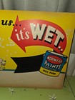 Vintage Morwear Paints Advertisement Wet Paint Cardboard Sign Boy Dog Graphics