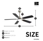 Whisperbloom Blade Span 52 In  Indoor Brushed Nickel Ceiling Fan With Led Light