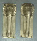 2 Pc Vintage Brass Handcrafted Solid Heavy Unique Shape Door Handles
