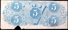 1863  5 Confederate States Note Csa Civil War Currency Richmond Bill         