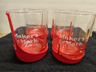 Maker s Mark Bourbon Wax Dipped Rocks Glasses Set Of 4 Pre-owned