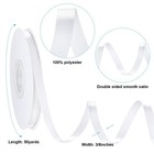 White Ribbon 3 8 Ribbon Pack 50 Yards Fabric Satin Ribbon Double Faced For Gi   