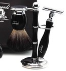 Badger Shave Brush   Double Edge Safety Razor  Soap Mug  Shaving Set For Men