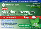 Member s Mark Mini Nicotine Polacrilex 4mg Stop Smoking Aid  Mint  216 Lozenges