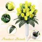 2 Pack Memorial Day Cemetery Flowers With Grave Vase 48 Heads Artificial Memo   
