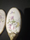 Vintage Antique Victorian Floral Decorated Hand Painted Porcelain Brush   Mirror
