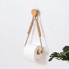Wood   Rope Wall Toilet Paper Holder  Rustic Tissue Rolls Paper Holder Wall M   