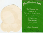 Merry Christmas Baby - Vintage 1950 s Greeting Card - Flocked - Diecut