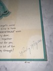 Vintage Hallmark Christmas Card Walking Angel Doll  Unpunched  Signed On Front