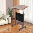 Rolling Laptop Desk Adjustable Height Computer Table Stand Up Office W  Storage