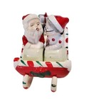 Vintage Rare 1950 s Lipper And Mann Santas In Sleigh Salt   Pepper Shakers Japan