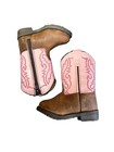 Smoky Mountain Boots Girls Western Mid-calf Leather Zip Boots Brown pink Sz 3