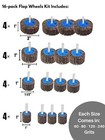Line10 Tools 16pk Flap Sanding Wheels Kit Fits Drill And Die Grinder For Wood   
