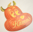 Vintage 1988 Hamm s Beer Halloween Jack O lantern Bear Die-cut Pos Advert Sign C