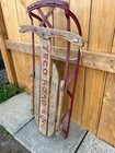Vintage Wooden Snow Sled Toboggan Flexible Flyer 34  Long Great For Decoration