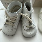 Vintage White Genuine Leather  Baby Shoes With Original Boxes