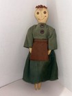 Vtg Handmade Primitive Style Folk Art Rag Doll W Embroidered Face   Button Eyes