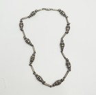 Vintage Heavy Modern Brutalist Sterling Silver Bead Necklace Mexico