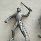1964 Marx Toys Medieval Silver Knights Set Rare Set 8  Plastic Molded
