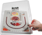 The Beadsmith Bead Board With Cover  Grey Flocked  3 U-shaped Channels  6 Recess