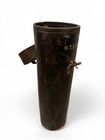 Vintage Leather Military Map Tube Case Wwi Wwii  12  Tall  M r  Initials