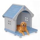 Large Dog House Resin Kennel For Outdoor Use - Weatherproof Blue   Grey