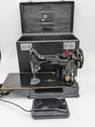 Vintage Singer 221-1  Featherweight Electric Sewing Machine W case   Acc  Works