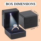 Novel Box Square Shaped Ring Box With Led Light For Wedding   Special Occasions