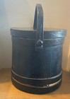 Early Primitive Firkin In Old Dark Paint   new England pa ny   12  X 12  Aafa