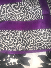 Vintage Adrienne Vittadini 100  Silk Purple Black   White Scarf 33  X 36  Floral