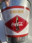 Coca Cola Steel Ice Drink Bucket Multicolor Metal Vintage