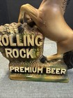 Rolling Rock Premium Beer Chalkware Horse Bar Back Vintage Advertising Sign
