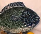Vintage Large  Ceramic Olfaire Majolica Fish Oceanic Platter  Plate Portugal