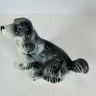 Vintage Hagen Renaker Black   White Cocker Spaniel  Hand Painted Dog  Rare