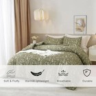  Fresh Botanical Floral Comforter Set Queen 90 x90   06-floral-dark Olive Green