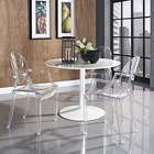 Casper Modern Acrylic Stacking Kitchen And Dining Room Arm Chair In Clear - Full