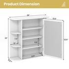 Bathroom White Finish Multipurpose Mount Wall Surface Storage Cabinet Mirror