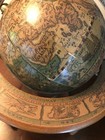 Vintage Old World Zodiac Wooden Desk Globe  Measures 8 Inches Tall  6 5 In Wide 