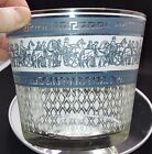 Vintage Glass Ice Bucket Wedgwood Blue White Greek Roman Warriors Chariot Horses